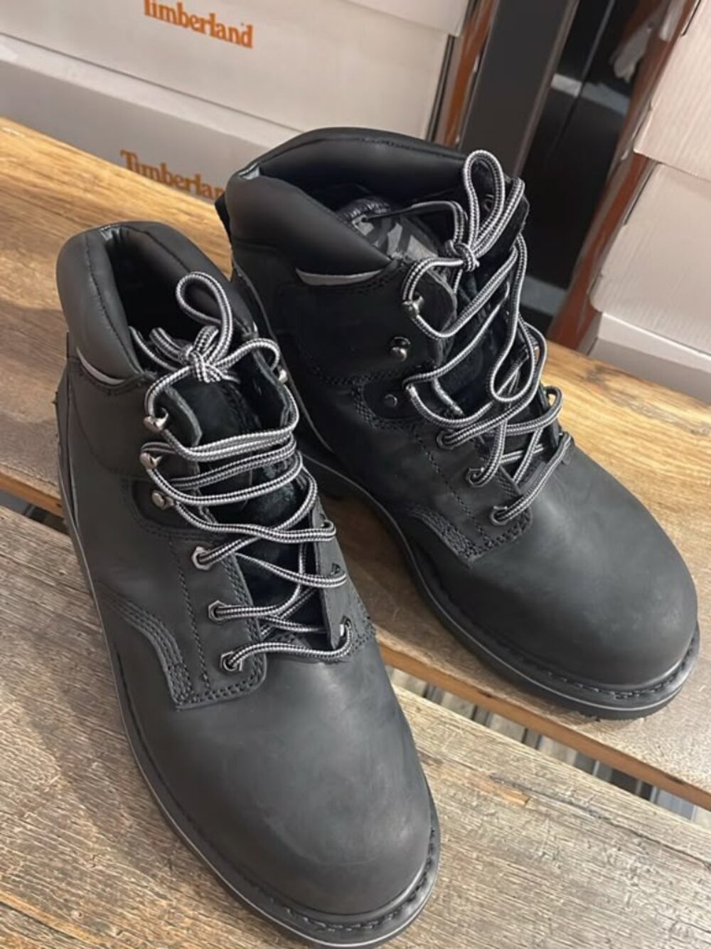 TIMBERLAND MEN'S HOMMES PIT 6 IN BOSS ST BLACK BOOT  133032-001 ALL SIZES
